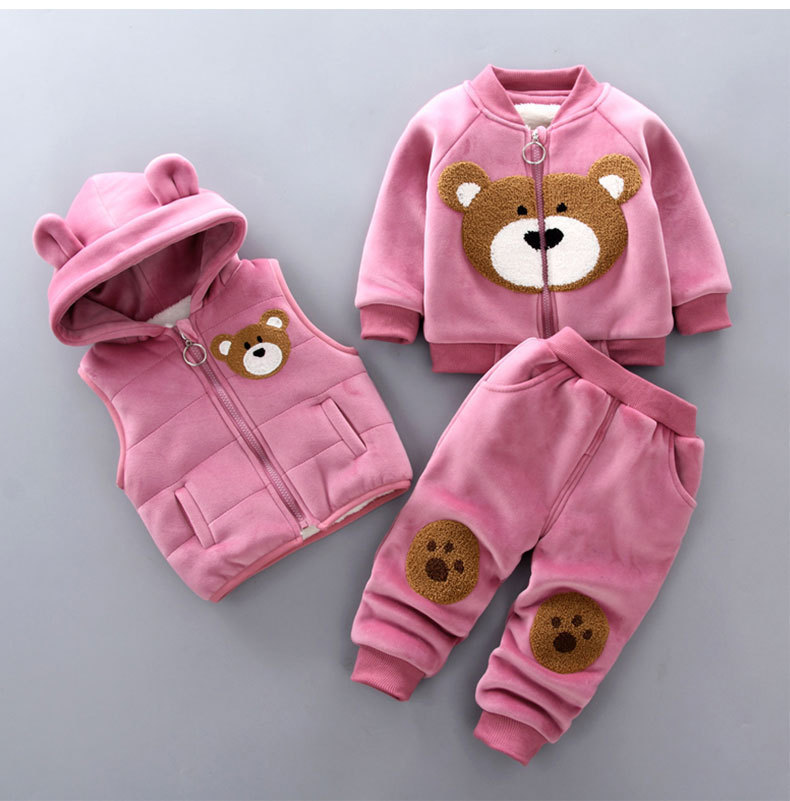 Kletshuts™ BabySet: Tre-Delt Koordineret Teddy Bamse Baby Sæt