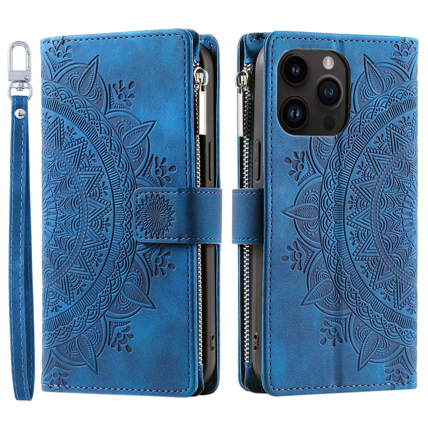 Icone™ WalletCase: Premium Præget Flip Cover Slankt Telefon Tegnebogs Etui