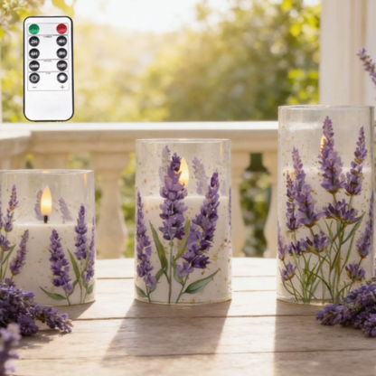 Ledsen™ FloralCandle: Hygge Elegant Glød Delikat Blomsterprint LED Lysestage Sæt