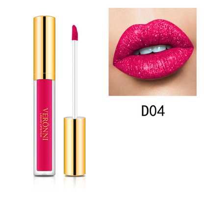 GlitterLipstick 1+1 GRATIS: Langtidsholdbar Letvægts Skinnende Glimmer Læbestift