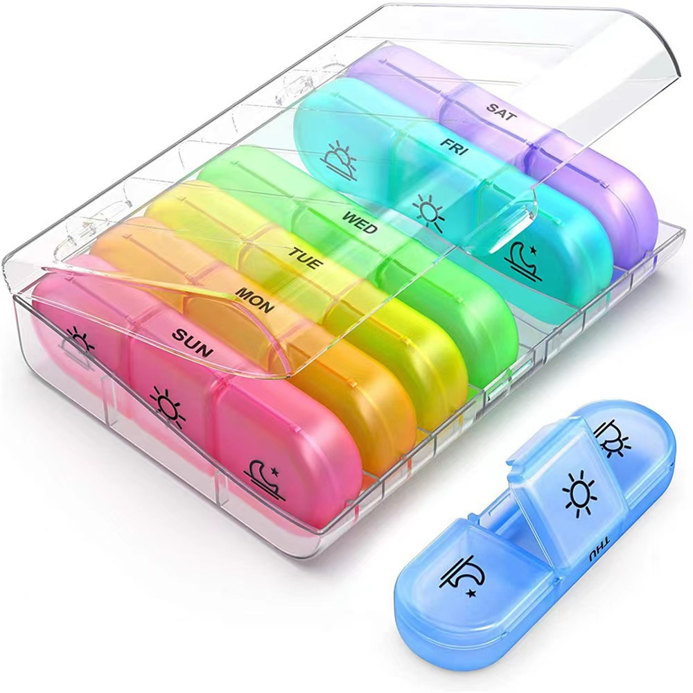 PillOrganizer 1+1 GRATIS: Bærbar Pilleorganisator Daglig og Ukentlig Medisinoppbevaring