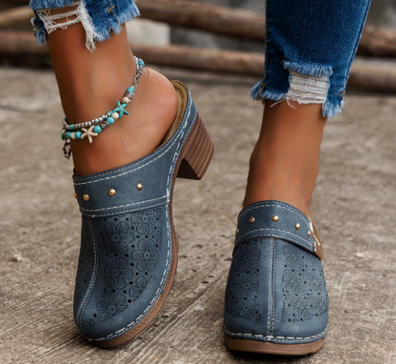 Happy™ ChunkySandals: Stilfull Lukket Tå Plattform Slip-on Chunky Sandaler