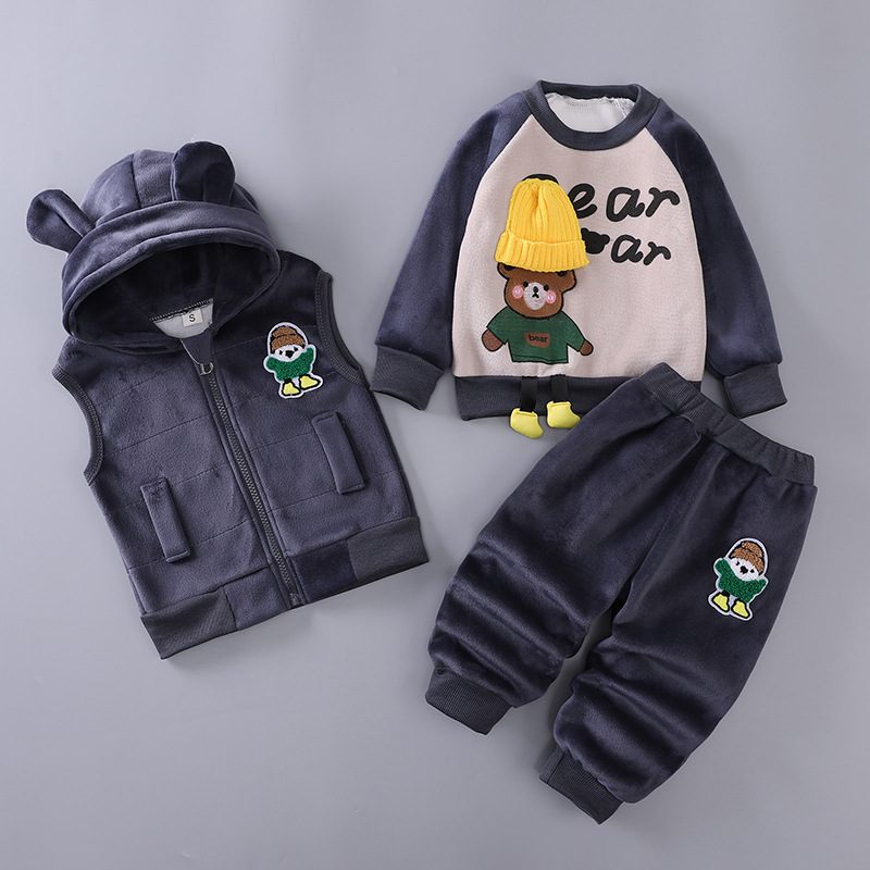 Kletshuts™ BabySet: Tre-Delt Koordineret Teddy Bamse Baby Sæt
