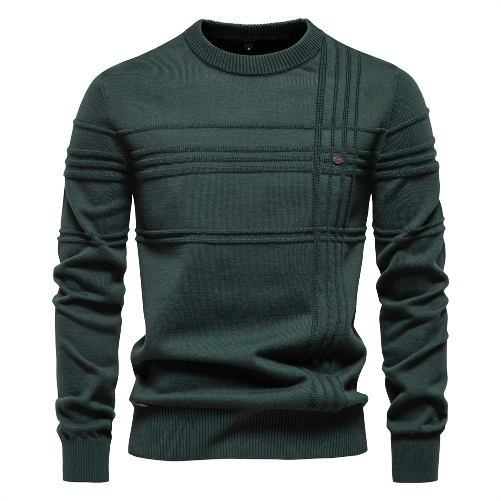 Icone™ StylishSweater: Herre Rund Hals Lunt Stilfuldt Sweater