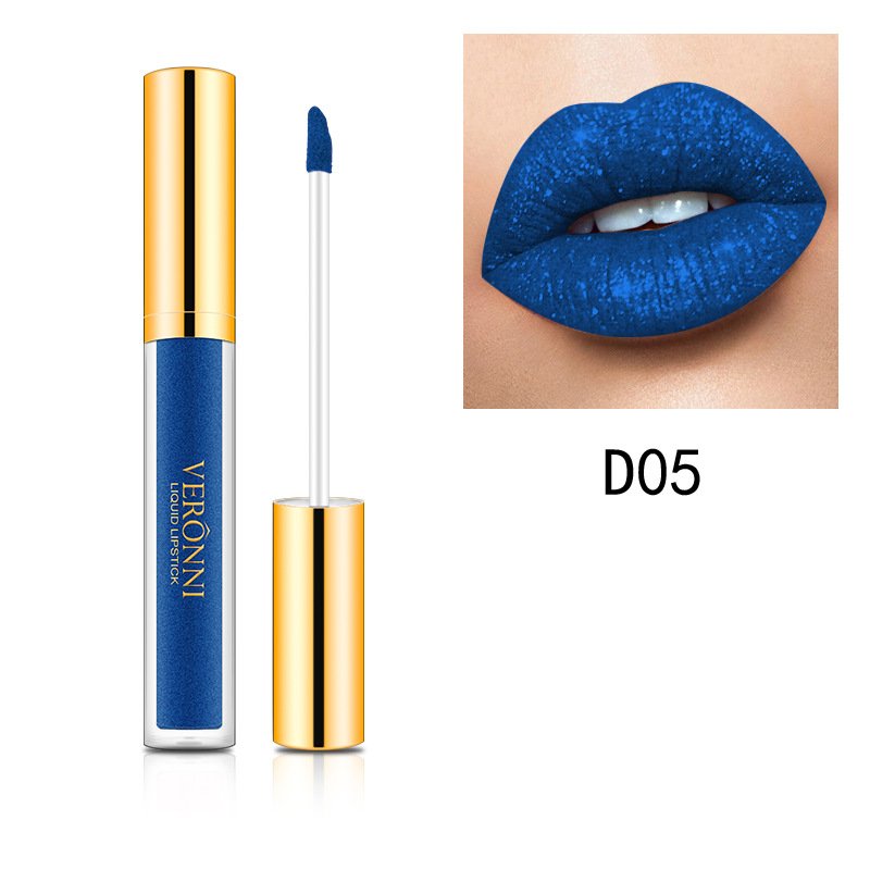 GlitterLipstick 1+1 GRATIS: Langtidsholdbar Letvægts Skinnende Glimmer Læbestift