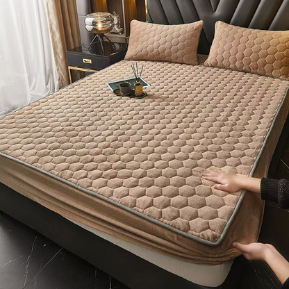 Icone™ CozyBedsheet: Tæt-Fittende Tykk Tekstureret Hyggeligt Sengetøj