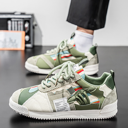 Happy™ PatchworkShoes: Mænd Stilfulde Streetwear Patchwork Sko