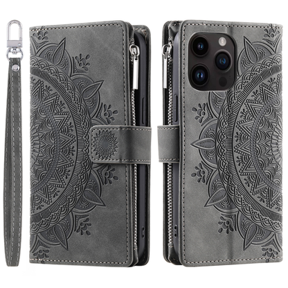 Icone™ WalletCase: Premium Præget Flip Cover Slankt Telefon Tegnebogs Etui