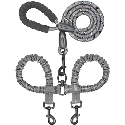 DogFri™ DogLeash: Flokefri 360° Roterbar Dobbel Tur Hundesnor