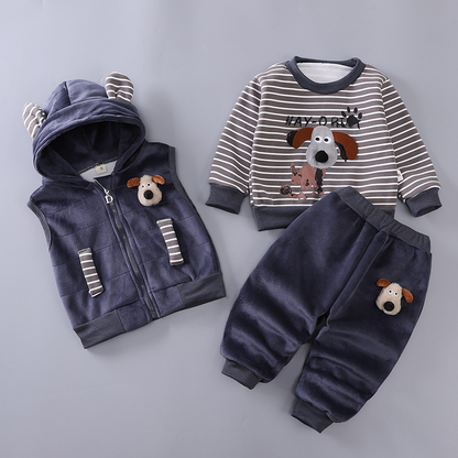 Kletshuts™ BabySet: Tre-Delt Koordineret Teddy Bamse Baby Sæt
