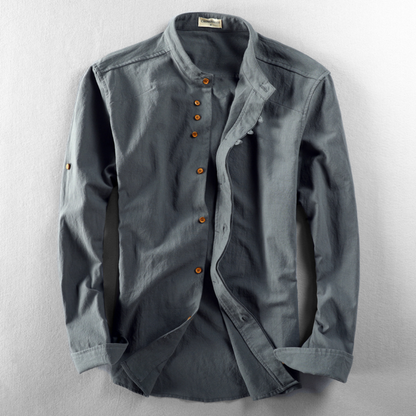 Icone™ CollarlessLongsleeves: Herre Japansk Stil Pustende Krageløs Langermet