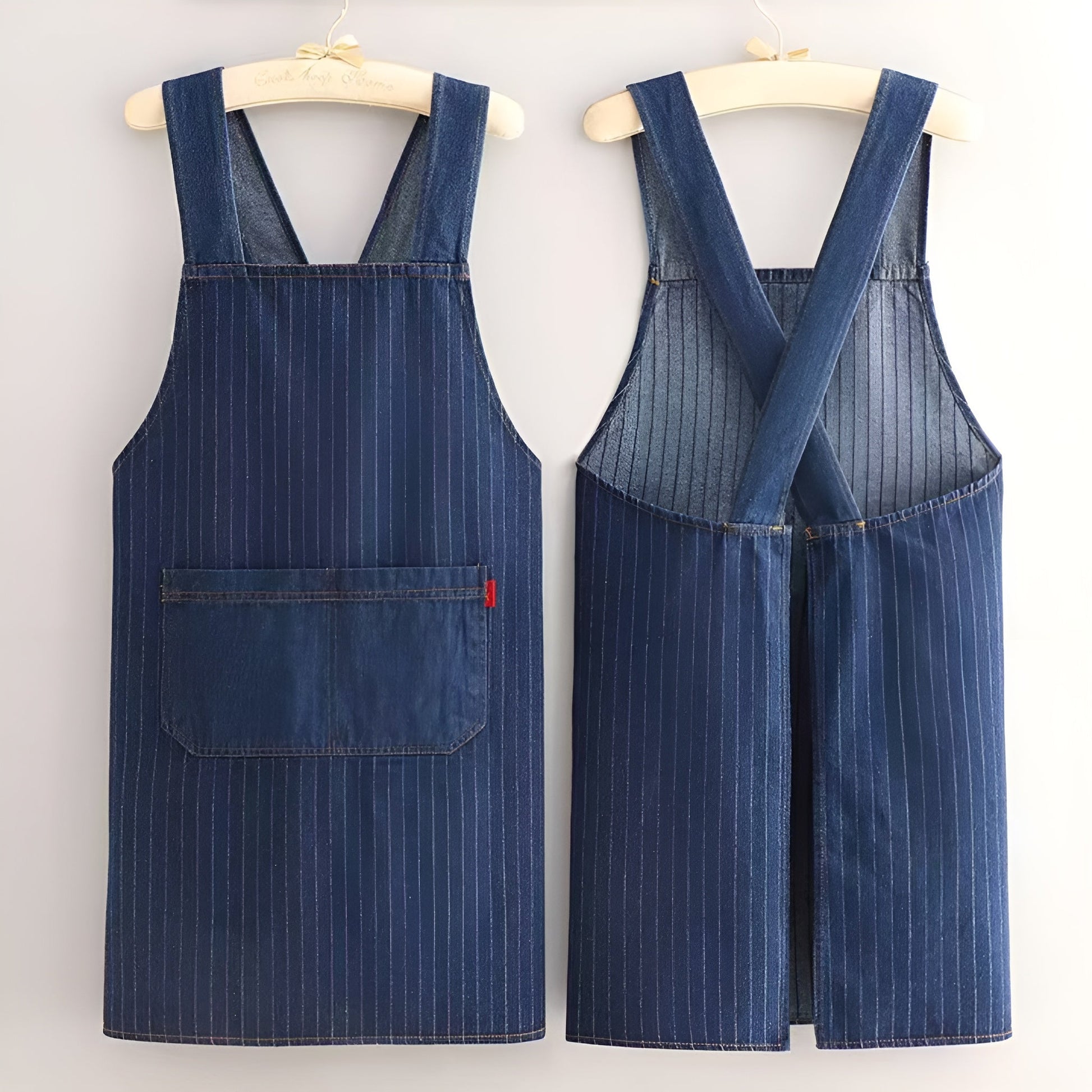 Icone™ DenimApron: Stilfullt Komfortabelt Cross-Back Denimforkle