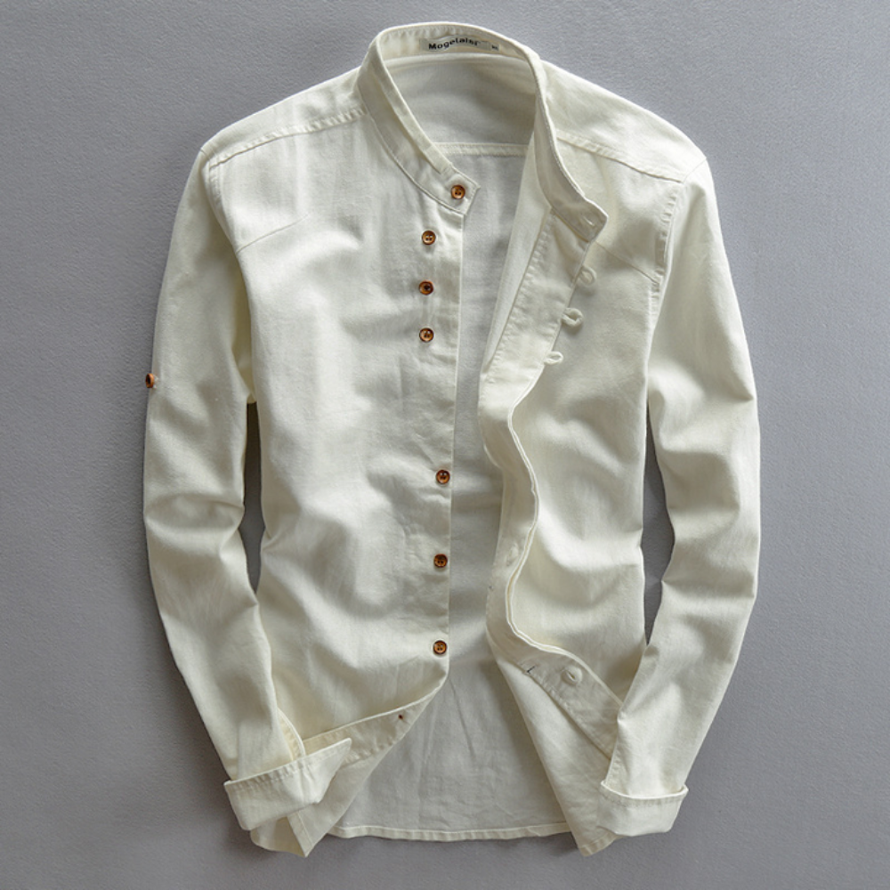 Icone™ CollarlessLongsleeves: Herre Japansk Stil Pustende Krageløs Langermet