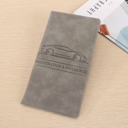 Icone™ DocumentWallet 1+1 GRATIS: Premium Bilregistrering Forsikring Organizer Dokument Lommebok