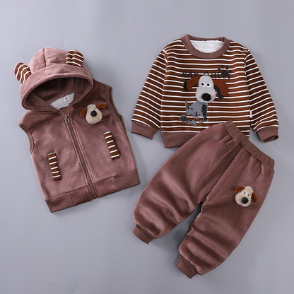 Kletshuts™ BabySet: Tre-Delt Koordineret Teddy Bamse Baby Sæt