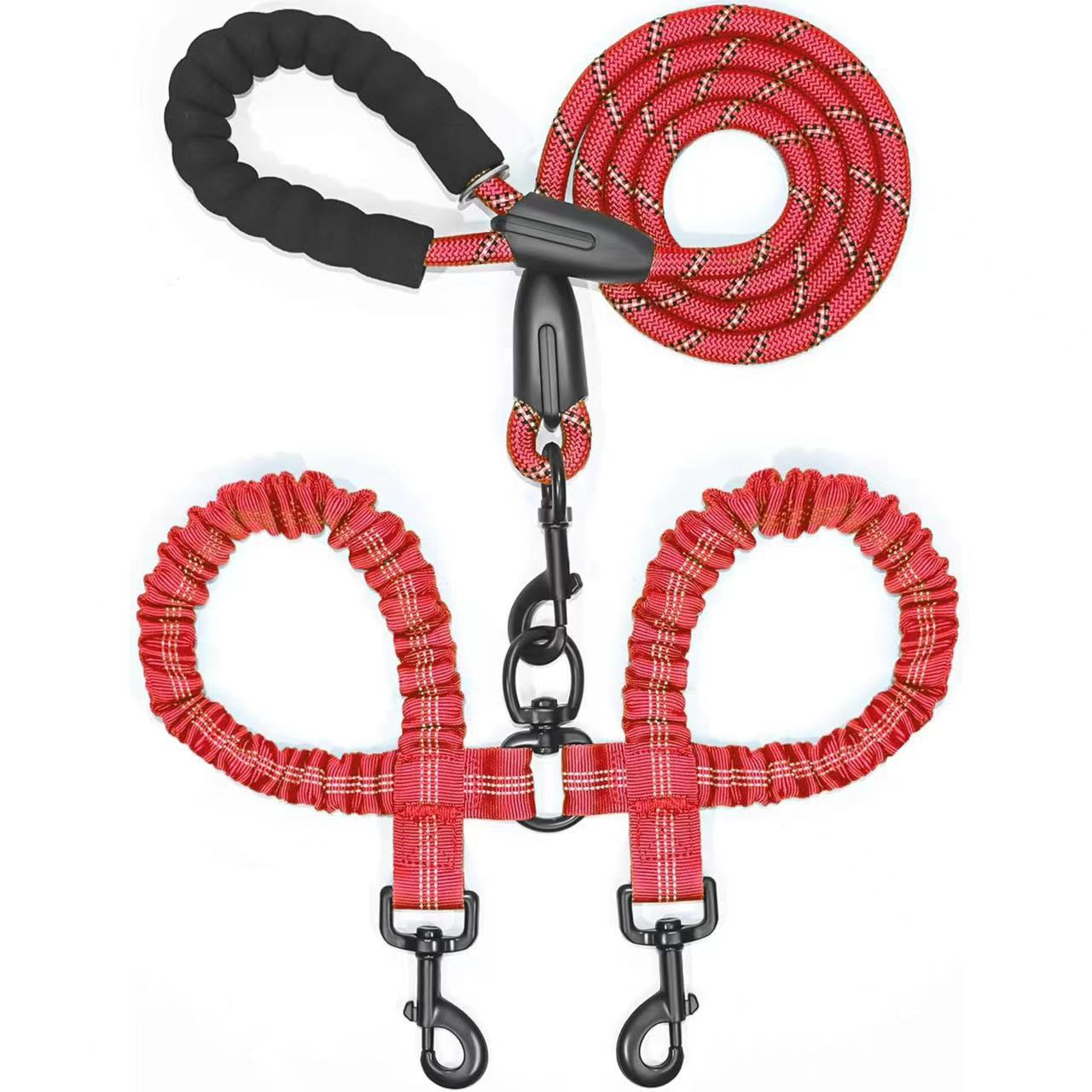 DogFri™ DogLeash: Flokefri 360° Roterbar Dobbel Tur Hundesnor
