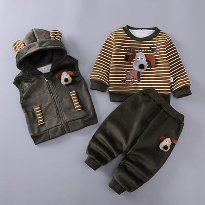 Kletshuts™ BabySet: Tre-Delt Koordineret Teddy Bamse Baby Sæt