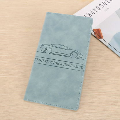 Icone™ DocumentWallet 1+1 GRATIS: Premium Bilregistrering Forsikring Organizer Dokument Lommebok