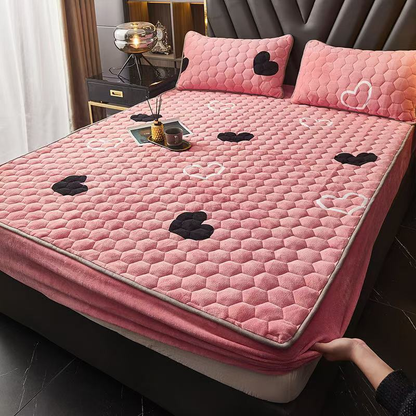 Icone™ CozyBedsheet: Tæt-Fittende Tykk Tekstureret Hyggeligt Sengetøj