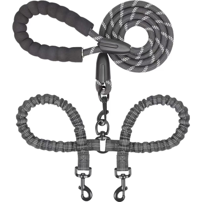 DogFri™ DogLeash: Flokefri 360° Roterbar Dobbel Tur Hundesnor