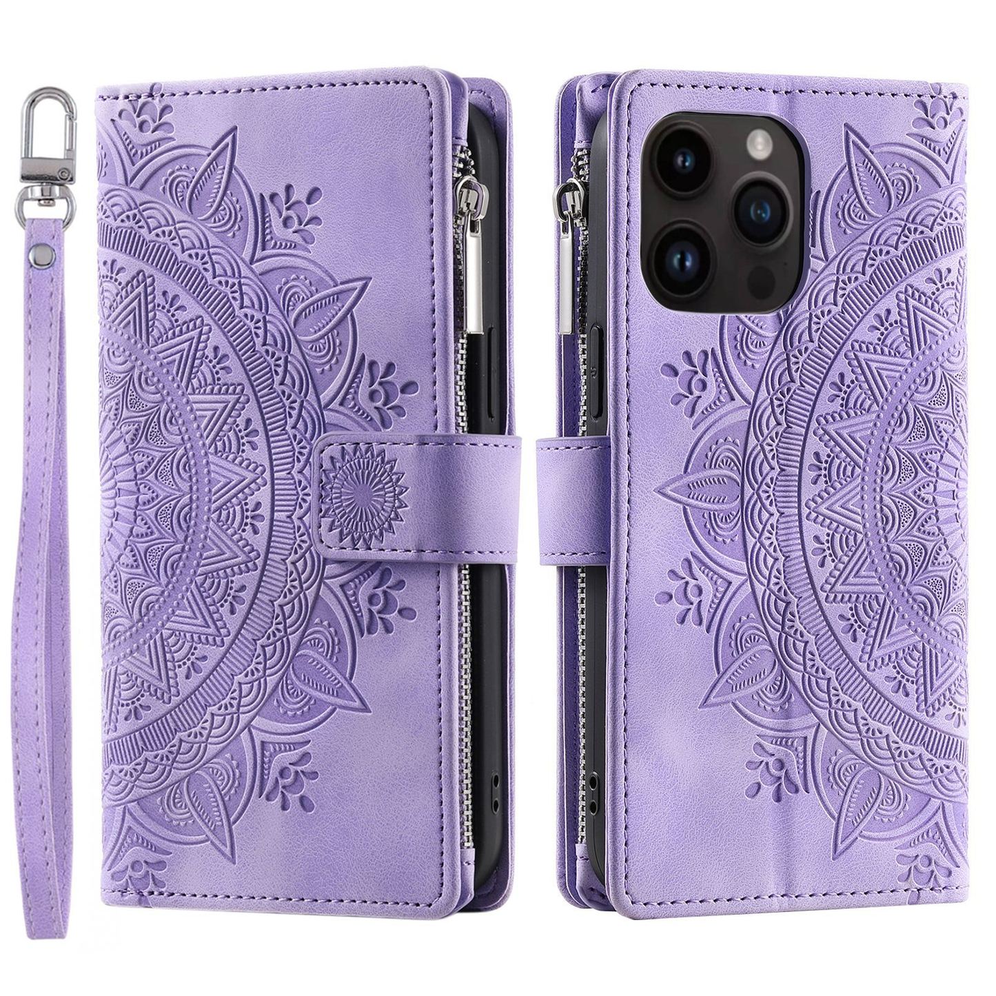 Icone™ WalletCase: Premium Præget Flip Cover Slankt Telefon Tegnebogs Etui