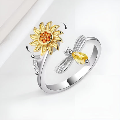 Jewelance™ SunflowerRing 1+1 GRATIS: Elegant Justerbar Spinning Solsikkering