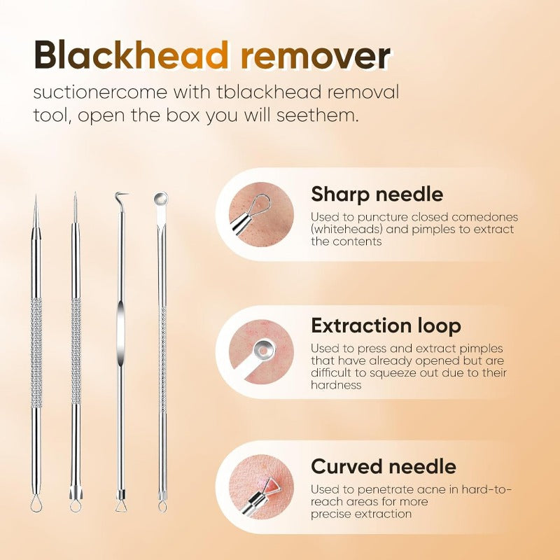 PoreRemover: Oppladbart Smart Kit for Fjerning av Hudormer, Hvite Hudormer og Porer