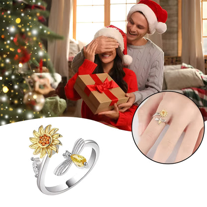 Jewelance™ SunflowerRing 1+1 GRATIS: Elegant Justerbar Spinning Solsikkering