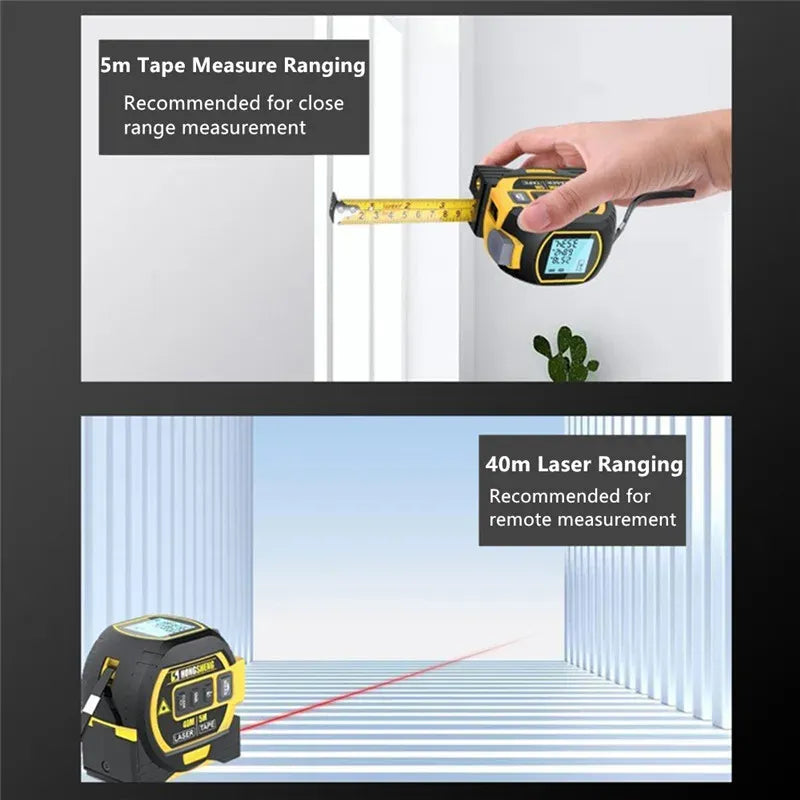InfralaserTape - 3-i-1 Infrarød Laser Målebånd
