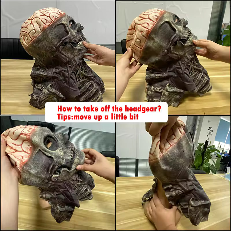 SkeletonMask: Realistisk Skremmende Skjelett Halloweenmaske Kostyme
