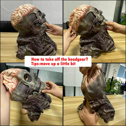 SkeletonMask: Realistisk Skremmende Skjelett Halloweenmaske Kostyme