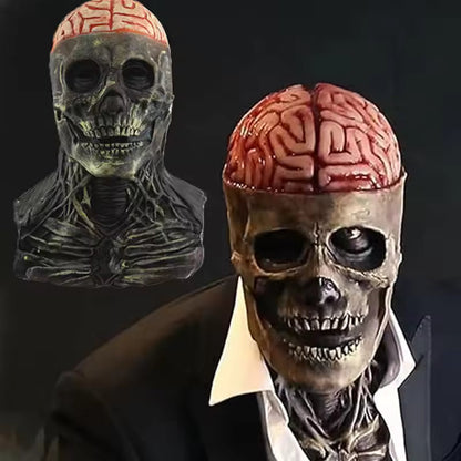 SkeletonMask: Realistisk Skremmende Skjelett Halloweenmaske Kostyme