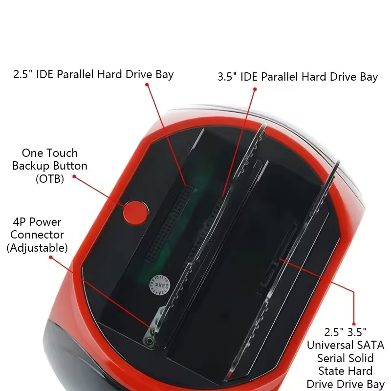 DataDock - Multifunksjonell Harddisk Kortleser Dock