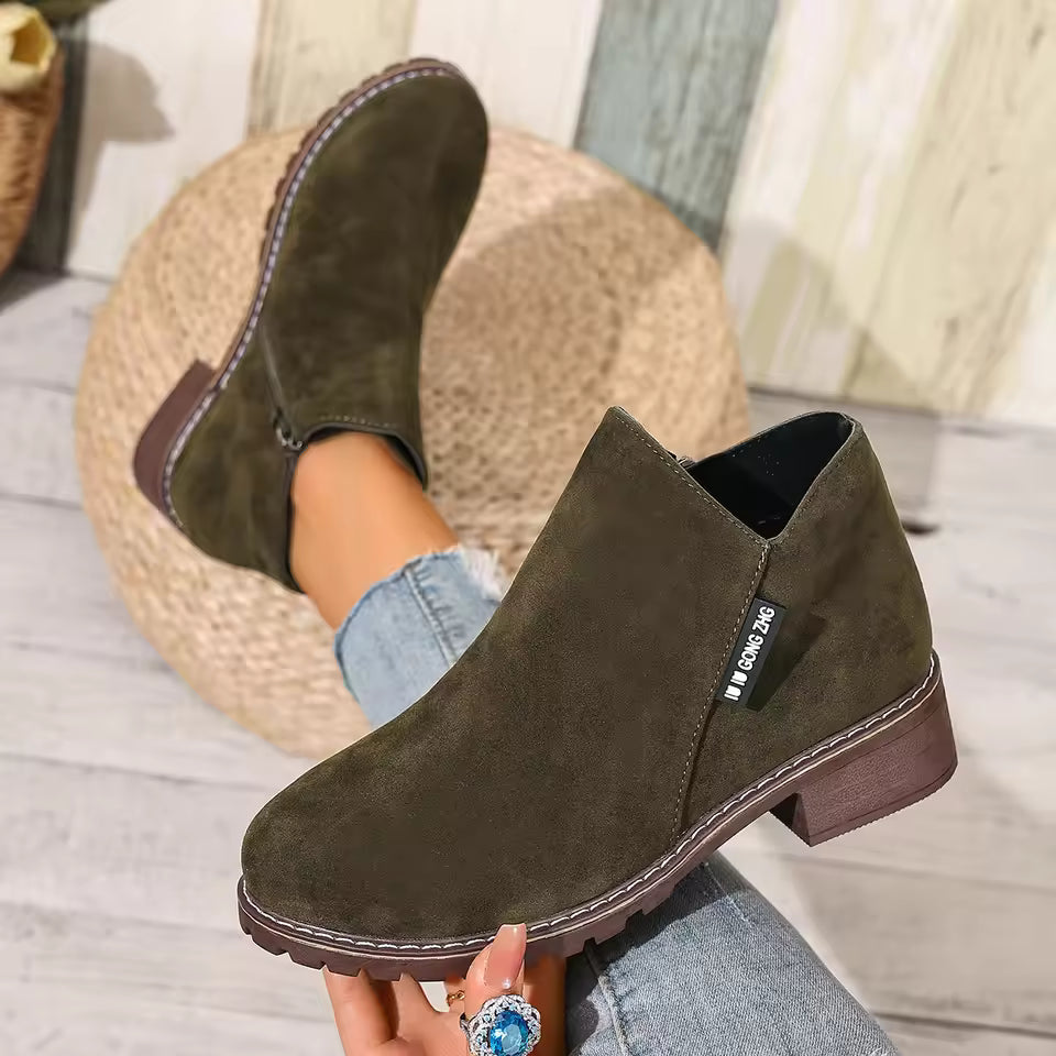 Happy™ AnkleBoots - Hele-Dagen Komfort Stilfuldt Lavhælede Ankelstøvler