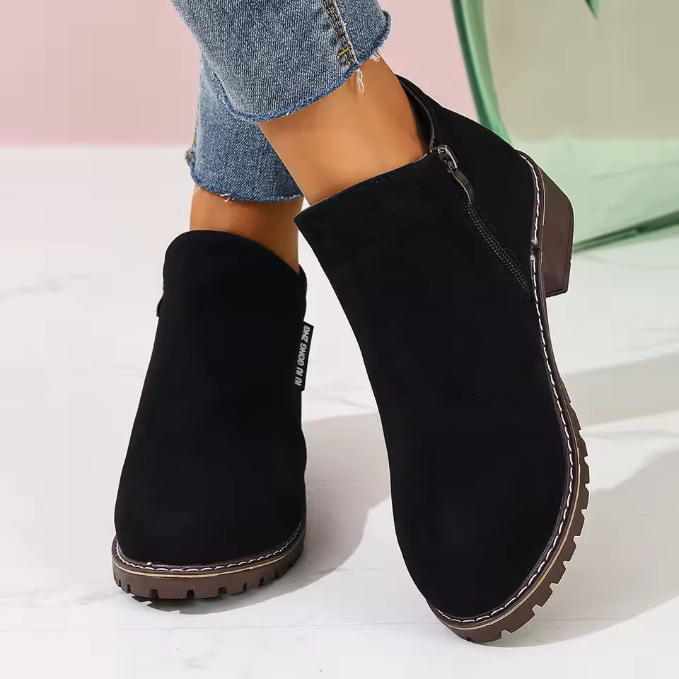 Happy™ AnkleBoots - Hele-Dagen Komfort Stilfuldt Lavhælede Ankelstøvler