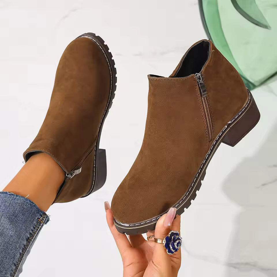 Happy™ AnkleBoots - Hele-Dagen Komfort Stilfuldt Lavhælede Ankelstøvler