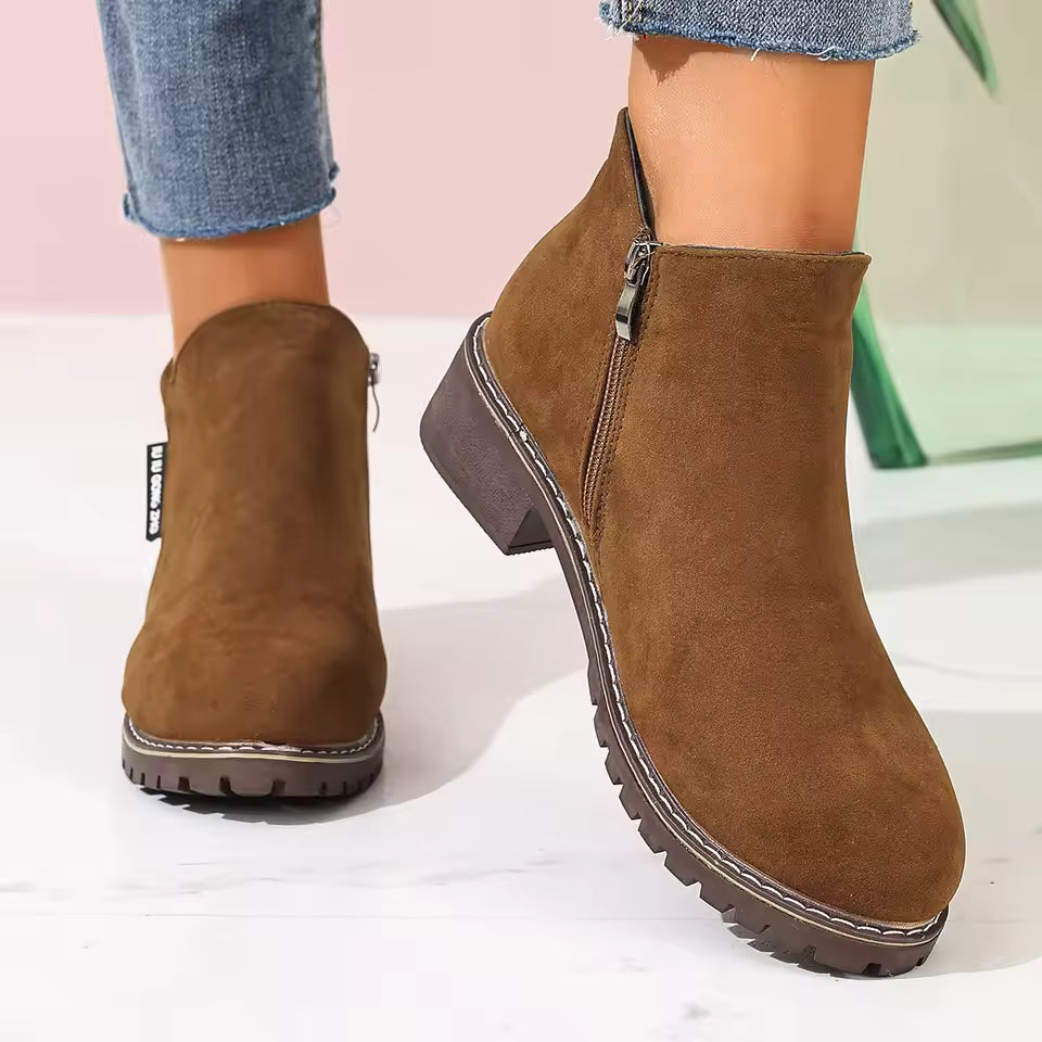 Happy™ AnkleBoots - Hele-Dagen Komfort Stilfuldt Lavhælede Ankelstøvler