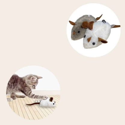 Catfri® SqueakyMouse 1+1 GRATIS: Realistisk Interaktiv Plysj Katteleke Pipende Mus