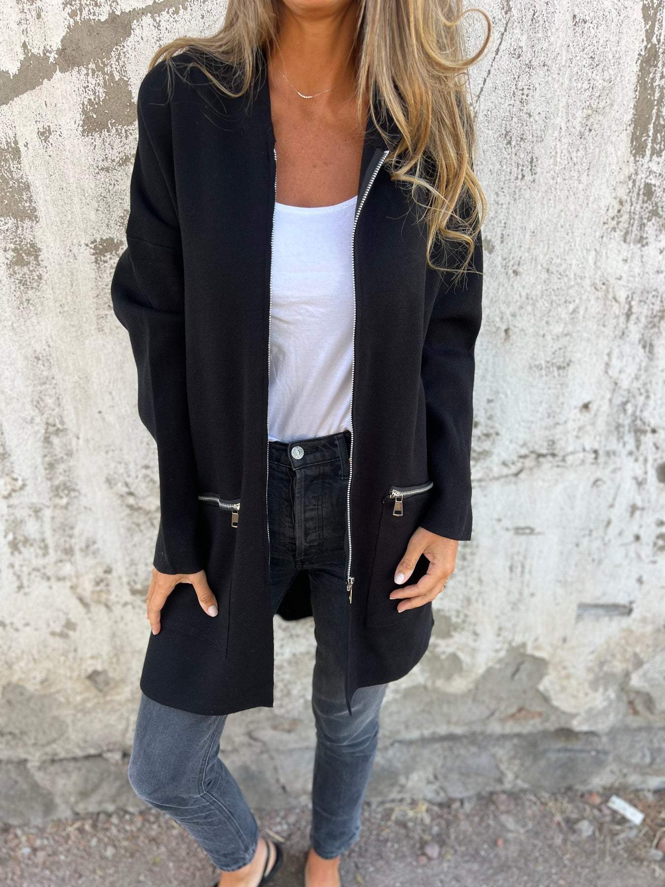 Icone™ ZipperJacket: Uformell Langermet Glidelåsjakke