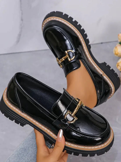 Happy™ WomenLoafers: Lav Hæl Vintagestil Kjede Kvinner Loafers