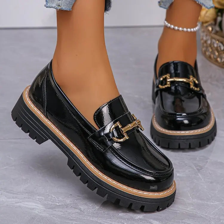 Happy™ WomenLoafers: Lav Hæl Vintagestil Kjede Kvinner Loafers