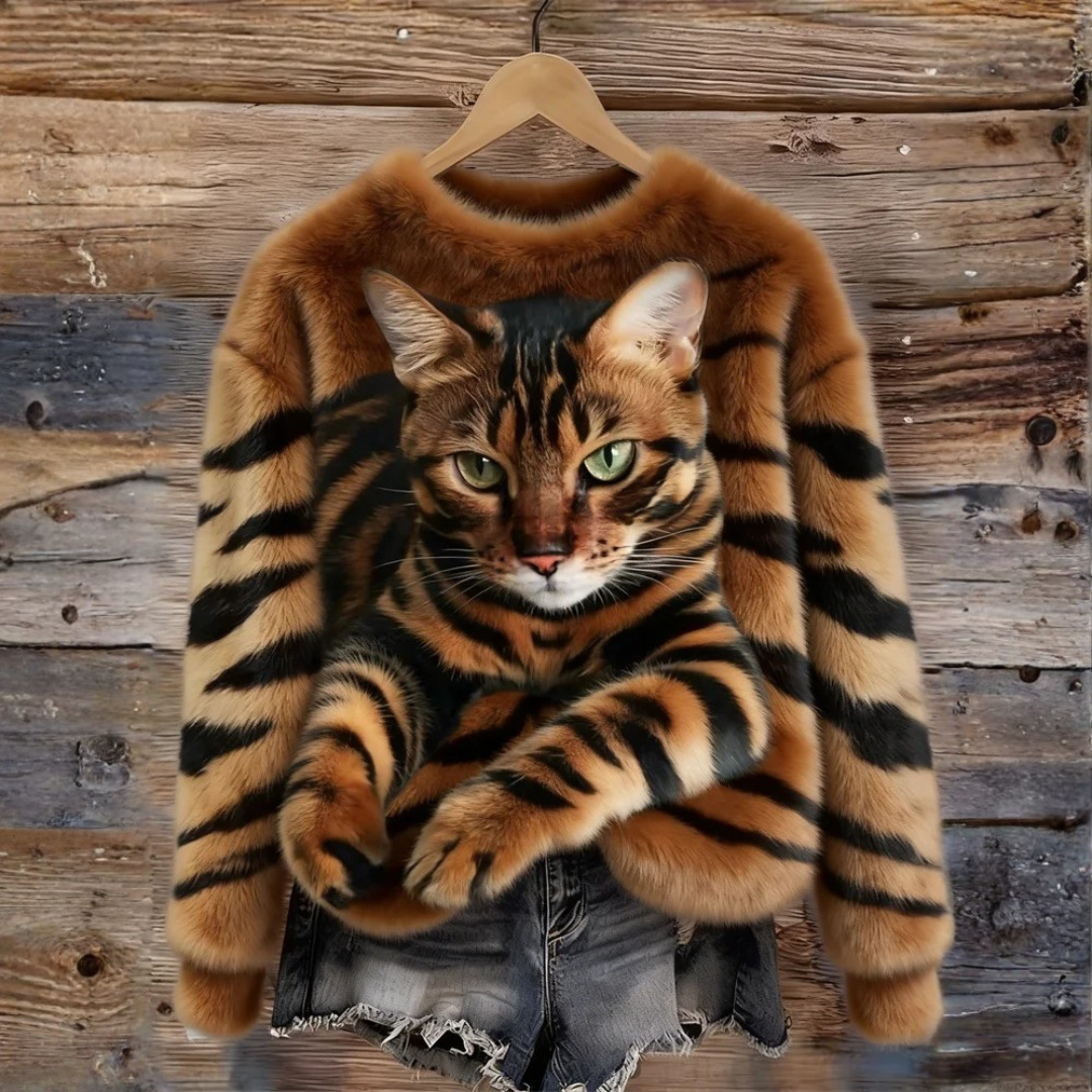 Icone™ AnimalSweater - Stilfuld Hyggelig Komfort Passe Dyresweater Print