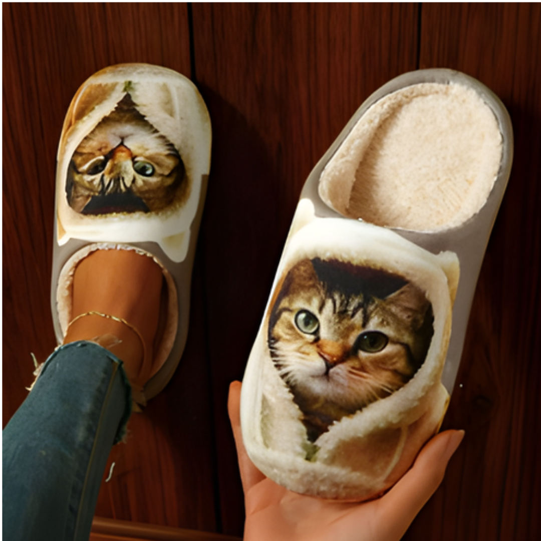 Happy™ LoungeSlippers 1+1 GRATIS: Bløde Stilfulde Katte Mønster Hyggelige Lounge Hjemmesko