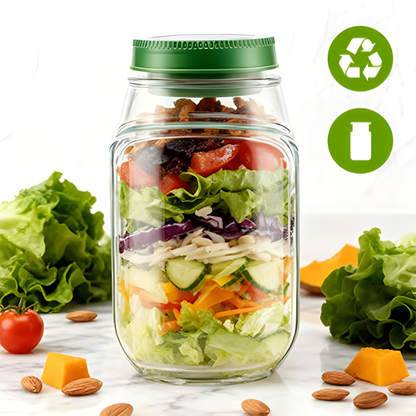 Globetrek° SaladJar 1+1 GRATIS: Bekvem På Farten Frisk Mellemmåltid Og Salat Krukke