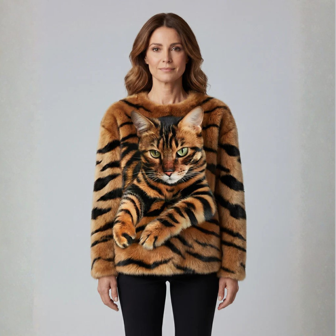 Icone™ AnimalSweater - Stilfuld Hyggelig Komfort Passe Dyresweater Print