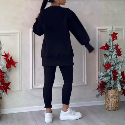 Icone™ WarmSet: Stilfuld Sweatshirt Og Monteret Bukser Varm Sæt