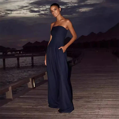 Icone™ WomenJumpsuit: Stilfull Ermeløs Design Dame Jumpsuit Med Sidelommer