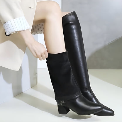 Happy™ HighBoots: Varme Stretch Skridsikre Slim Fit Høje Støvler