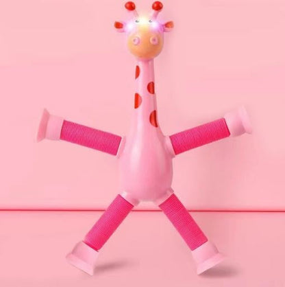 Kletshuts™ StretchyGiraffe: Teleskopisk Strekkbart Giraffleketøy Med Sugekopp