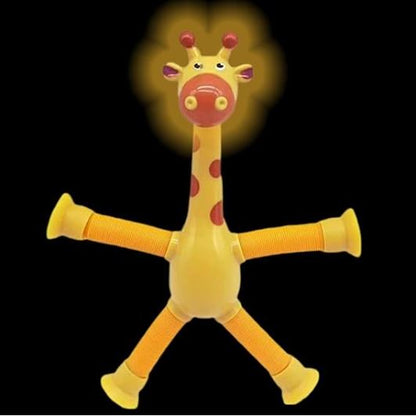 Kletshuts™ StretchyGiraffe: Teleskopisk Strekkbart Giraffleketøy Med Sugekopp